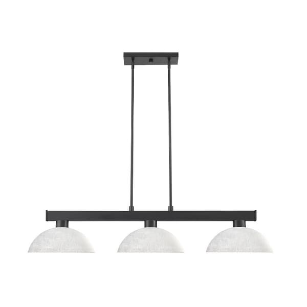 Z-Lite Cobalt 3 Light Billiard Light, Matte Black & While Linen 152MB-DWL14 - main
